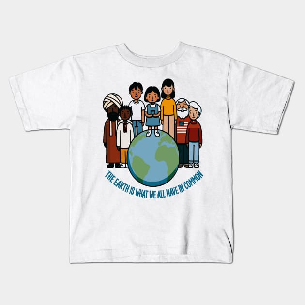 Cultural Unity Around the Globe: Grow Green Kids T-Shirt by maknatess